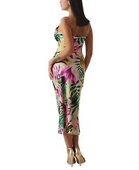 Guess Women's Akilina Cowlneck Sleeveless Midi Dress