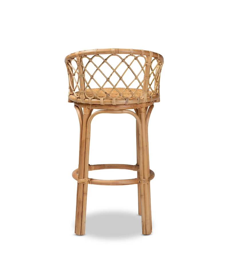 bali & pari 21" Rattan Orchard Modern Bohemian Counter Stool