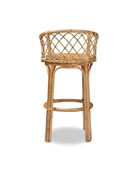 bali & pari 21" Rattan Orchard Modern Bohemian Counter Stool