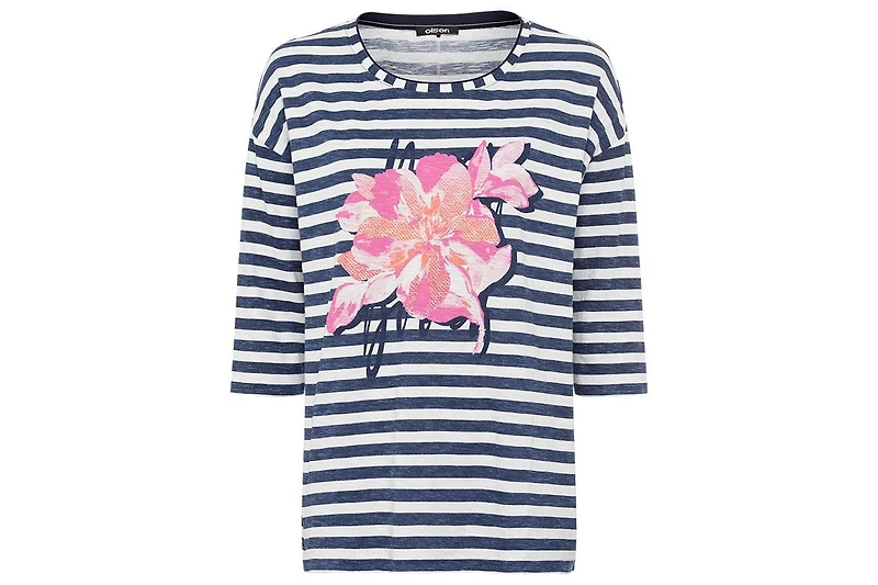 Olsen Women's Stripe and Placement Print T-Shirt