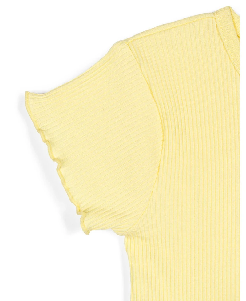 SpongeBob SquarePants Girls Ribbed T-Shirt and French Terry Shorts Outfit Set