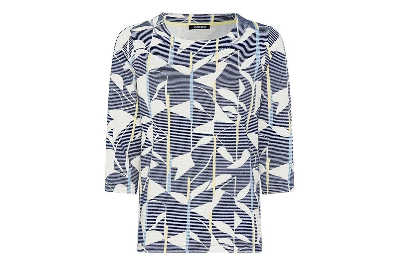 Olsen Women's Floral Rib Knit Jersey Top