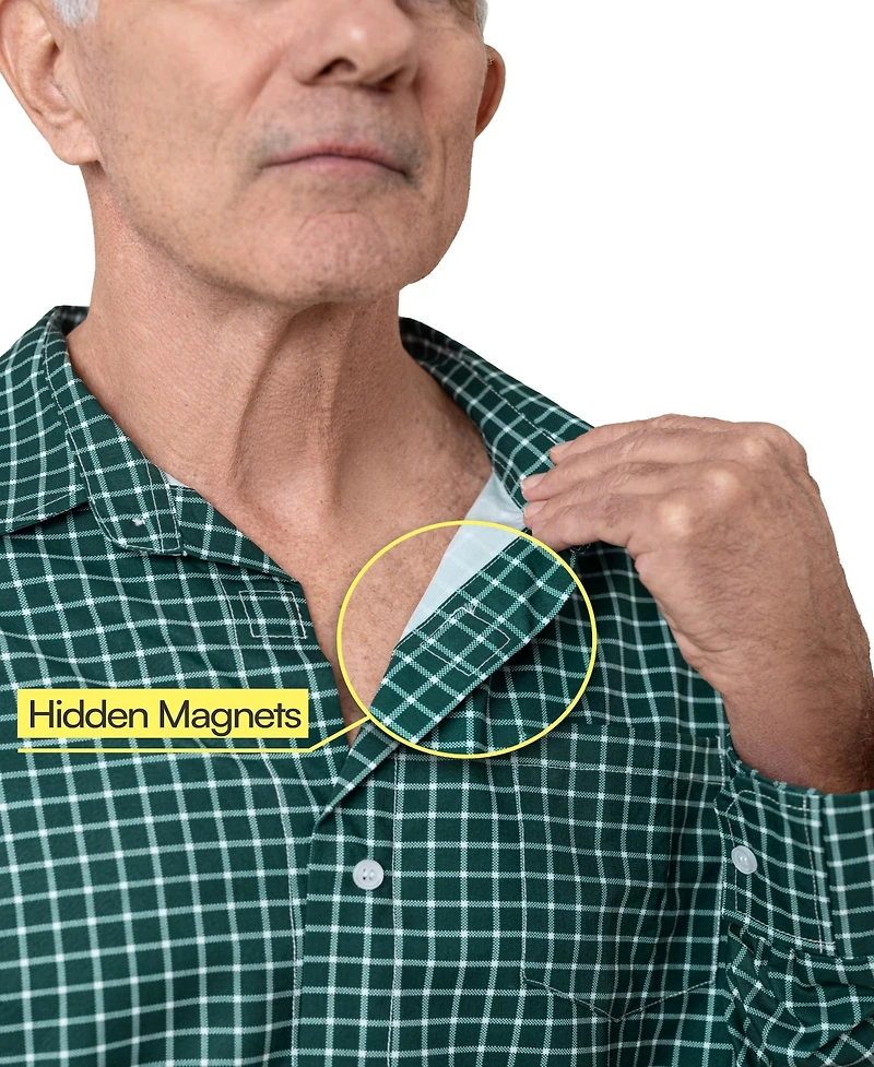 Joe & Bella Men's Adaptive Relaxed Fit Magnetic Button-Down Shirt