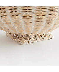 24" Charleston Rattan Woven Footed Natural Decorative Tabletop Bowl