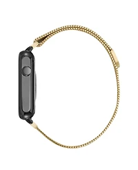 Anne Klein Women's Connect It Stellar Smartwatch with Gold-Tone Stainless Steel Mesh and Red Silicone Band, 45mm