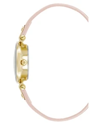 Anne Klein Women's Quartz Blush Pink Leather and Gold-Tone Metal Alloy Strap Watch, 26mm