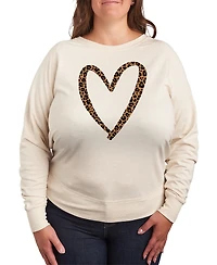 Hybrid Apparel Plus Leopard Heart Graphic Pullover T-Shirt