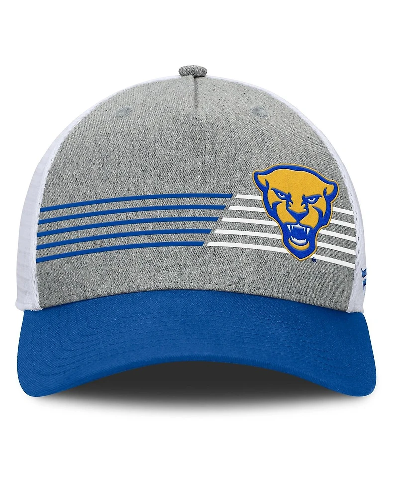 Fanatics Men's Heather Gray/Royal Pitt Panthers Profile Trucker Adjustable Hat