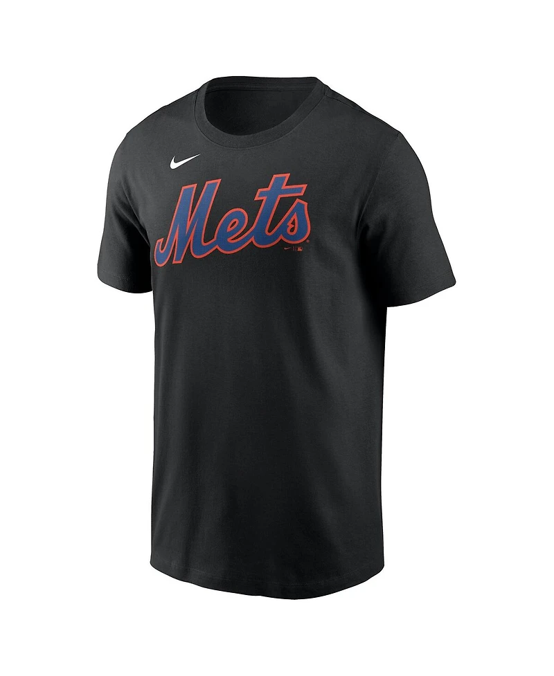 Nike Men's Francisco Alvarez Black New York Mets Fuse Name Number T-Shirt