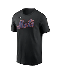 Nike Men's Francisco Alvarez Black New York Mets Fuse Name Number T-Shirt