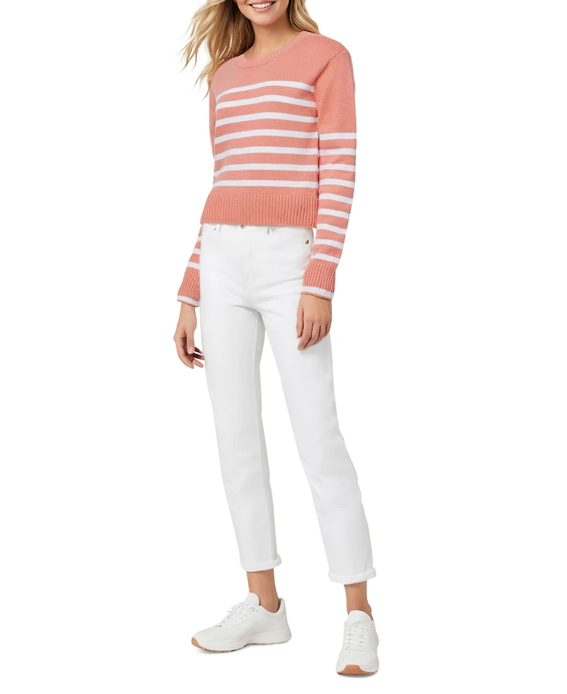Three Dots Women's Marin Striped Long-Sleeve Sweater