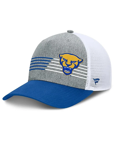 Fanatics Men's Heather Gray/Royal Pitt Panthers Profile Trucker Adjustable Hat