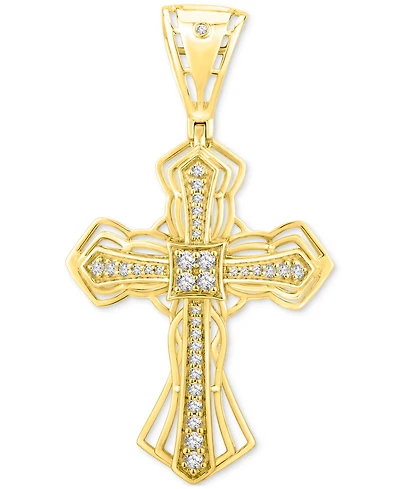 Men's Diamond Openwork Cross Pendant (1/2 ct. t.w.) in 10k Gold
