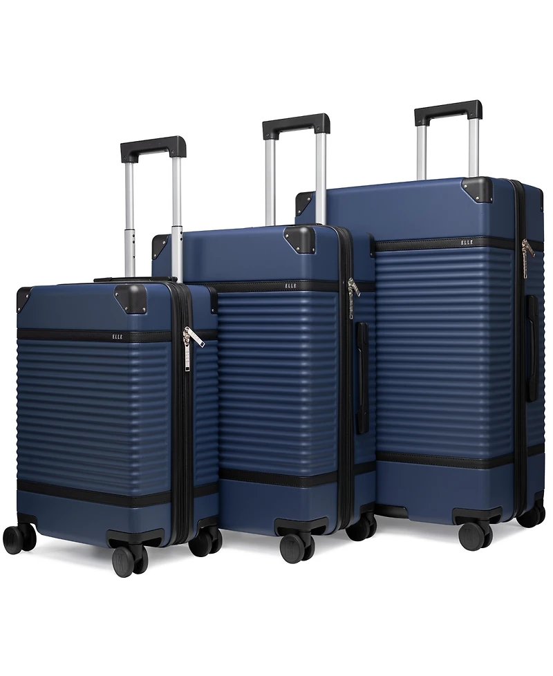 Elle Belleville 3-Piece Expandable Retro Spinner Luggage Set