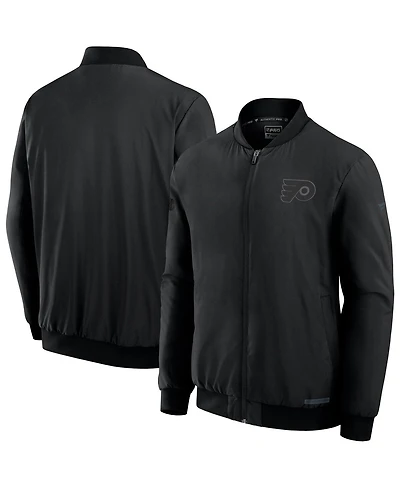 Fanatics Men's Black Philadelphia Flyers Authentic Pro Road Full-Zip Bomber Jacket