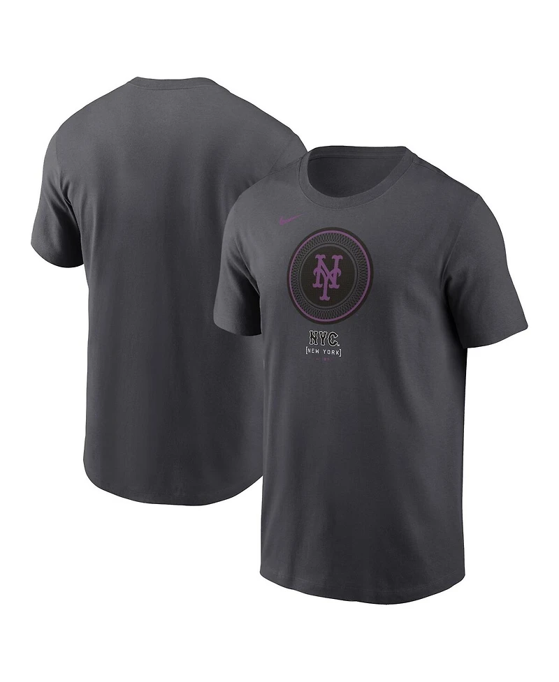 Nike Men's Charcoal New York Mets 2024 City Connect Large Logo T-Shirt