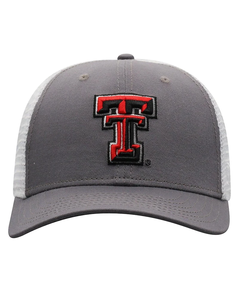 Top of the World Men's Gray/White Texas Tech Red Raiders Victory Baseline Trucker Adjustable Hat