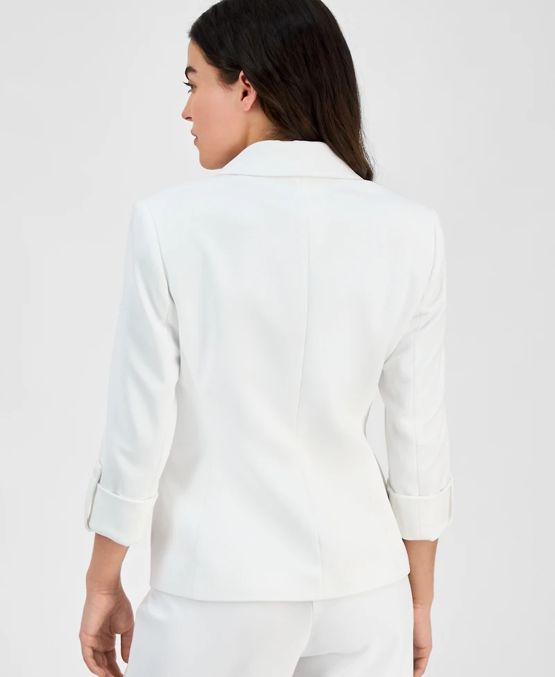 Ak Anne Klein One-Button Roll-Tab-Sleeve Blazer, Regular & Petite