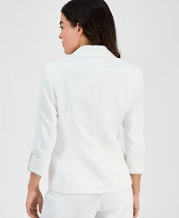 Ak Anne Klein One-Button Roll-Tab-Sleeve Blazer, Regular & Petite