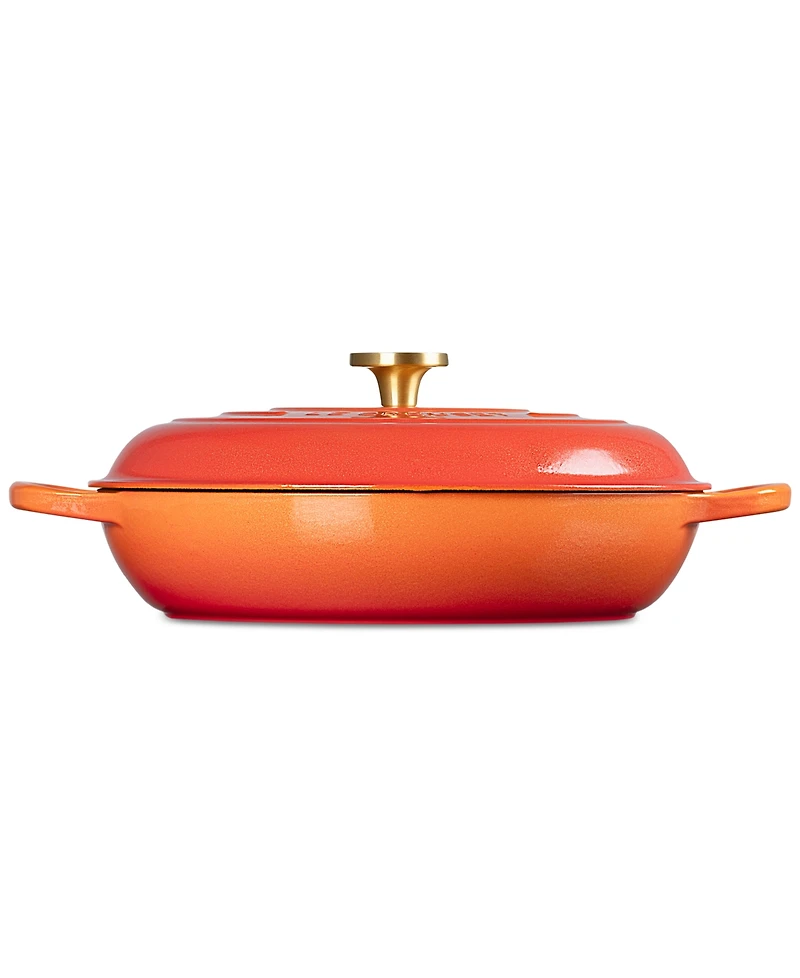Le Creuset Signature 5-Qt. Flamme Doree Round Braiser with Crucible Knob - 100th Anniversary Edition