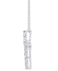 Forever Grown Diamonds Lab Grown Diamond Cross 18" Pendant Necklace (2 ct. t.w.) in Sterling Silver or 14k Gold-Plated Sterling Silver