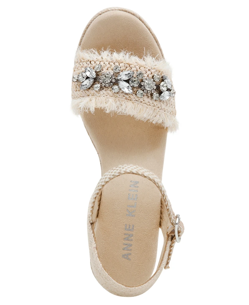 Anne Klein Women's Wilton Embellished Espadrille Wedge Sandals
