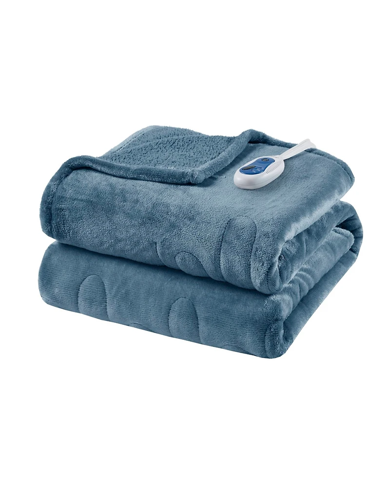 Beautyrest Microlight Electric Reversible Plush to Berber Throw, 60" x 70"