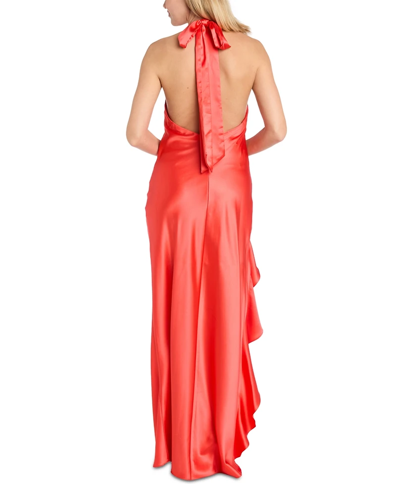 Morgan & Company Juniors' Strapless High-Low Satin Gown