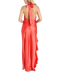 Morgan & Company Juniors' Strapless High-Low Satin Gown