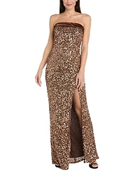 Morgan & Company Juniors' Sequined Strapless Gown