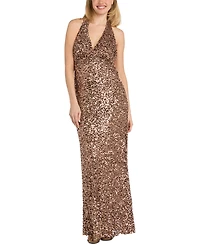 Morgan & Company Juniors' Sequined Halter Gown