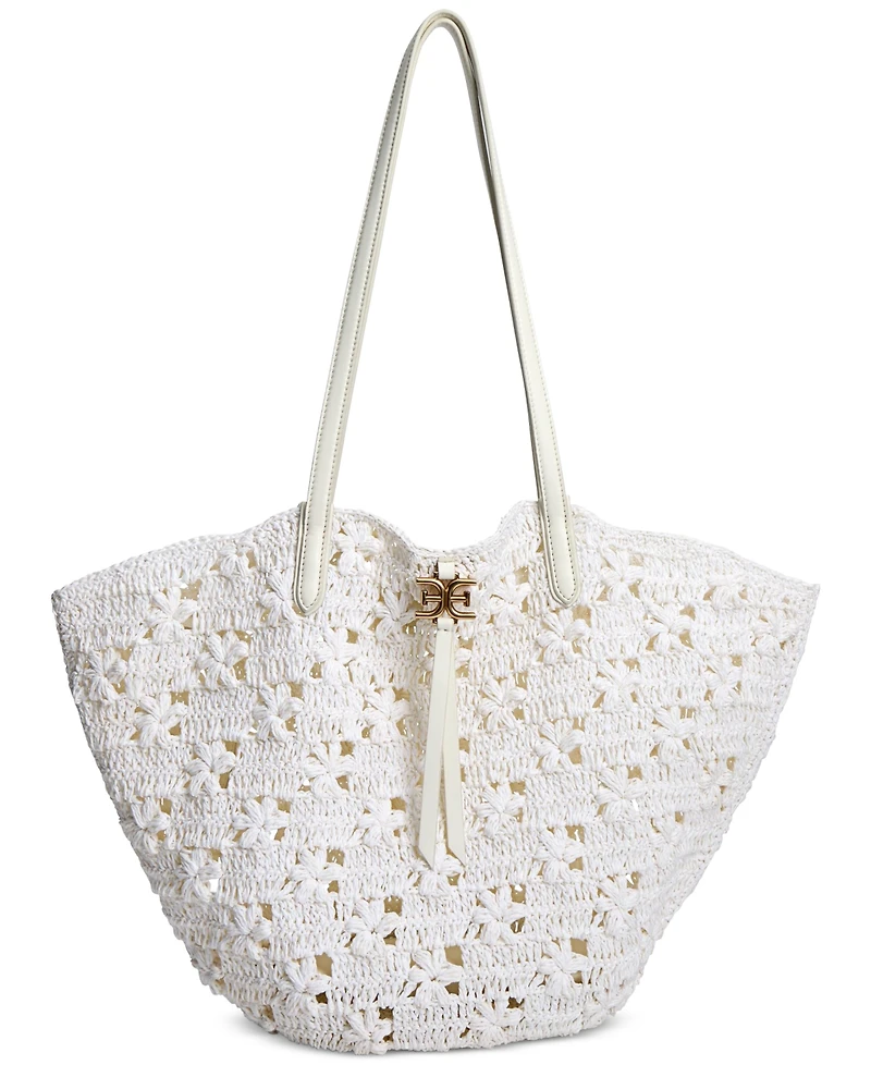 Sam Edelman Layla Floral Raffia Fan Tote
