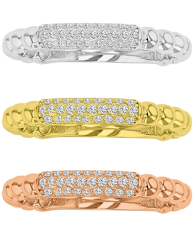 3-Pc. Set Cubic Zirconia Pave Textured Rings