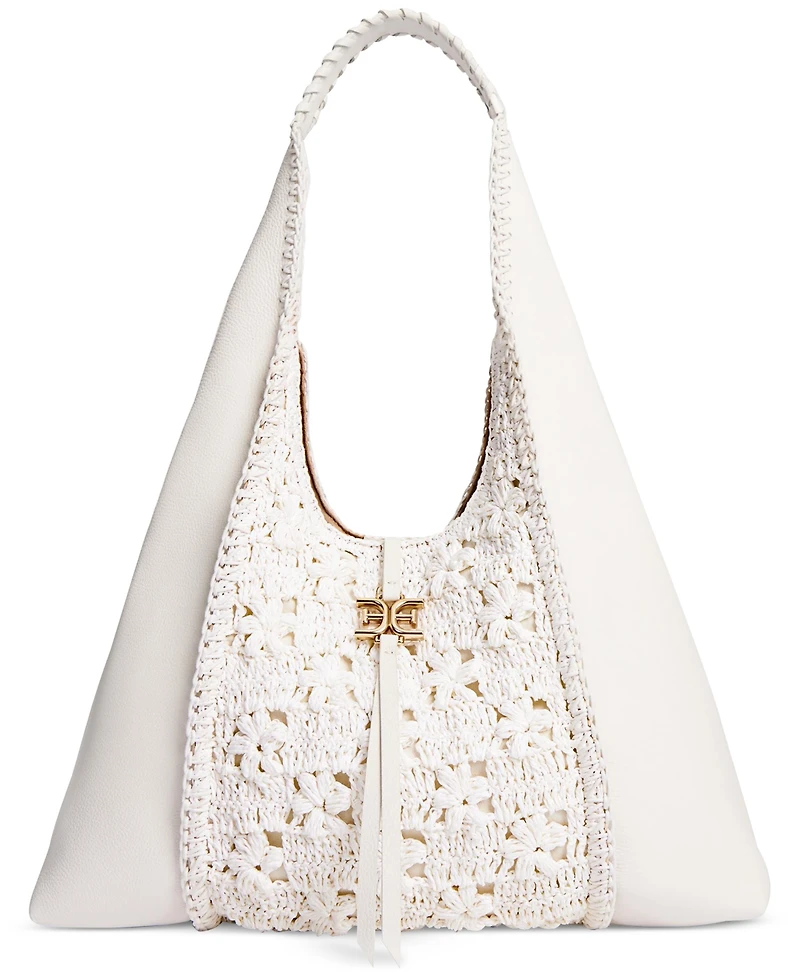 Sam Edelman Sylvia Crochet Raffia Hobo Bag