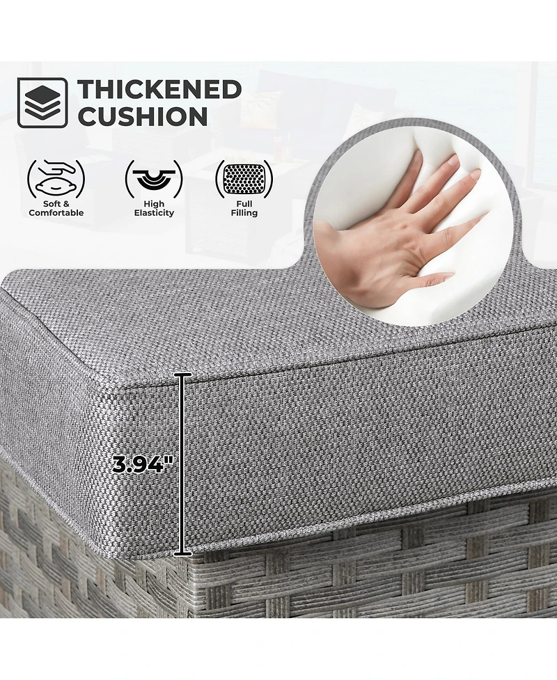 Xizzi 12 Pieces Outdoor Furniture Patio Sectional Sofa,No Assembly Required Pe Wicker Conversation Sets with Armchairs,Ottomans and Coffee Table