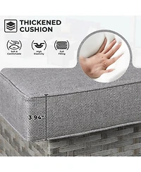 Xizzi 12 Pieces Outdoor Furniture Patio Sectional Sofa,No Assembly Required Pe Wicker Conversation Sets with Armchairs,Ottomans and Coffee Table