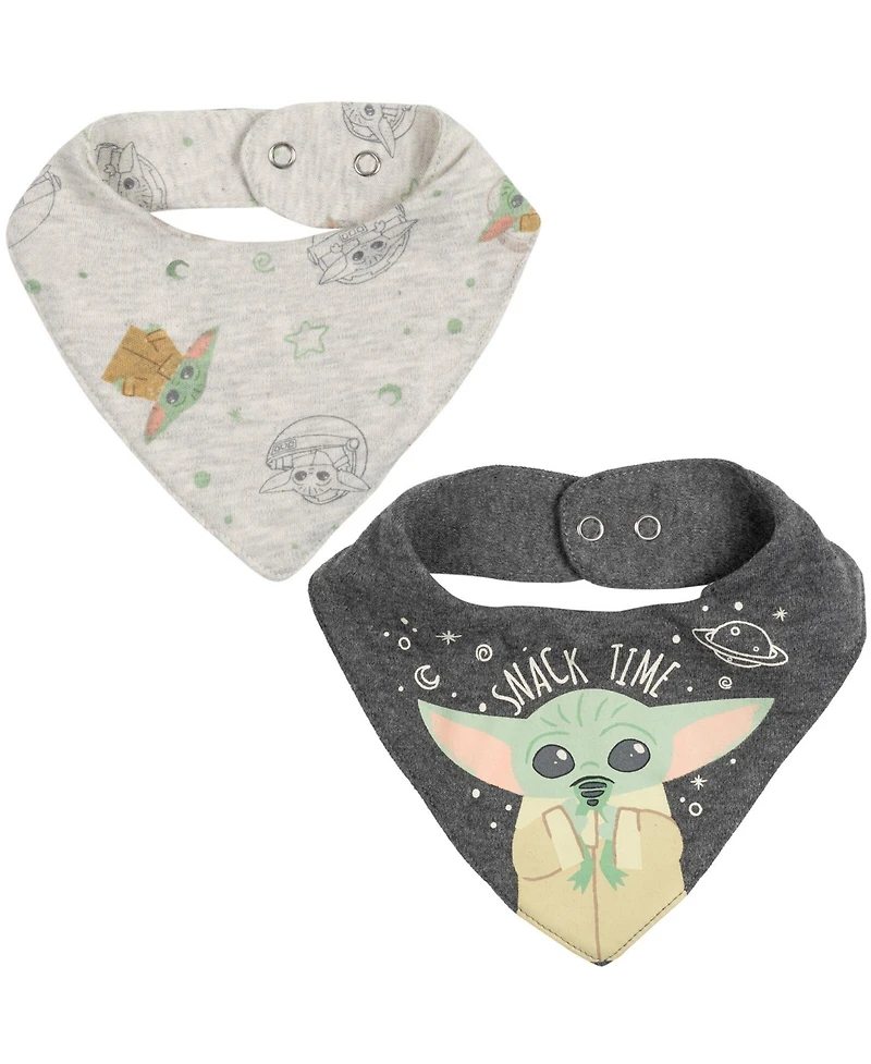 The Mandalorian Baby Boys Star Wars Yoda Bodysuits Sleep N' Play Pants Hat and Bibs 8 Piece Outfit Set