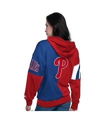 Starter Women's Red/Royal Philadelphia Phillies Curve Ball Full Zip Hoodie Sweatshirt