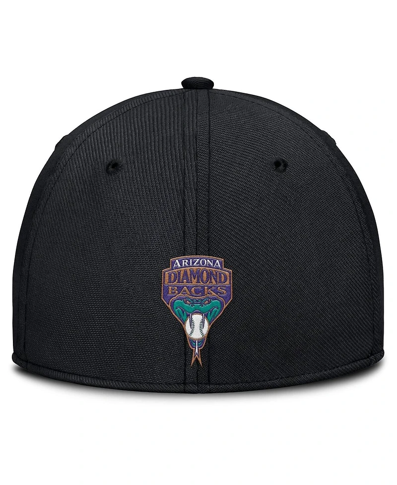 Nike Men's Black/Purple Arizona Diamondbacks Rise Swoosh Performance Flex Hat