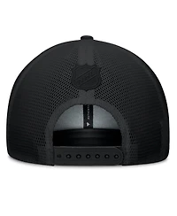 Fanatics Men's Black Pittsburgh Penguins Authentic Pro Road Stack Text A-Frame Adjustable Hat