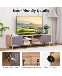 Tv Stand Cabinet for TVs up to 65 Inch with Open Shelf for Living Room