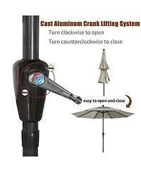 Mondawe 10 ft 3-Tier Outdoor Patio Market Umbrella with Double Air Vent and Push Button Tilt