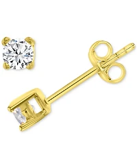 2-Pc. Set Cubic Zirconia Stud & Extra Small Hoop Earrings in 14k Gold-Plated Sterling Silver