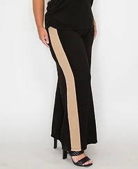 Coin 1804 Plus Textured Rib Side Contrast Pants