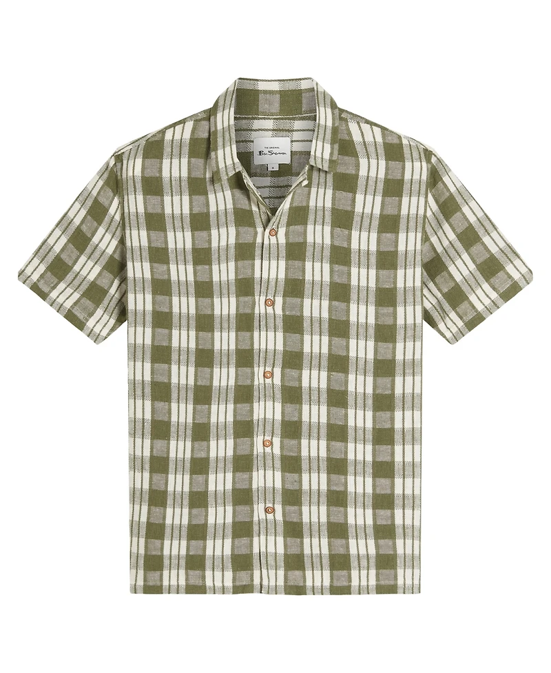 Ben Sherman Men's Reworked Gingham Check Short Sleeve Shirt