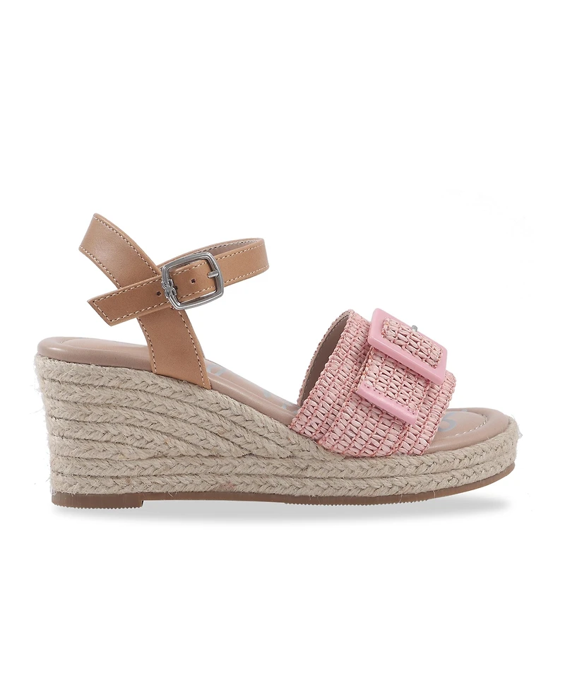 Sam Edelman Little and Big Girls Lucia Buckle Espadrille Wedge Sandals