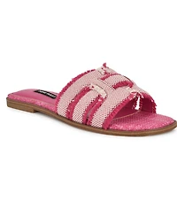 Nine West Women's Germanny Frayed Flat Slide Sandals