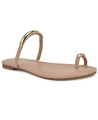 Nine West Women's Balon Strappy Toe Loop Flat Sandals