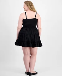 Madden Girl Trendy Plus Sleeveless Tiered Bubble Minidress
