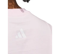 adidas Women's Cotton Multi-Color Logo Crewneck T-Shirt